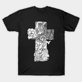cool christian cross art. bible values, love, hope, faith, care. T-Shirt